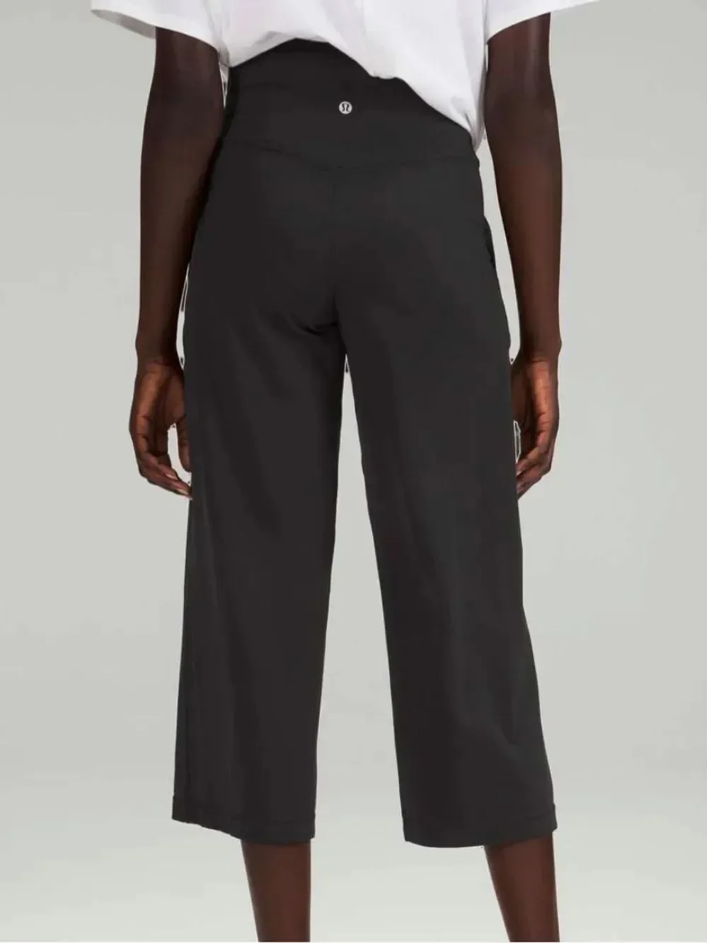 lululemon Align Super-High-Rise Wide-Leg Crops in black. 2